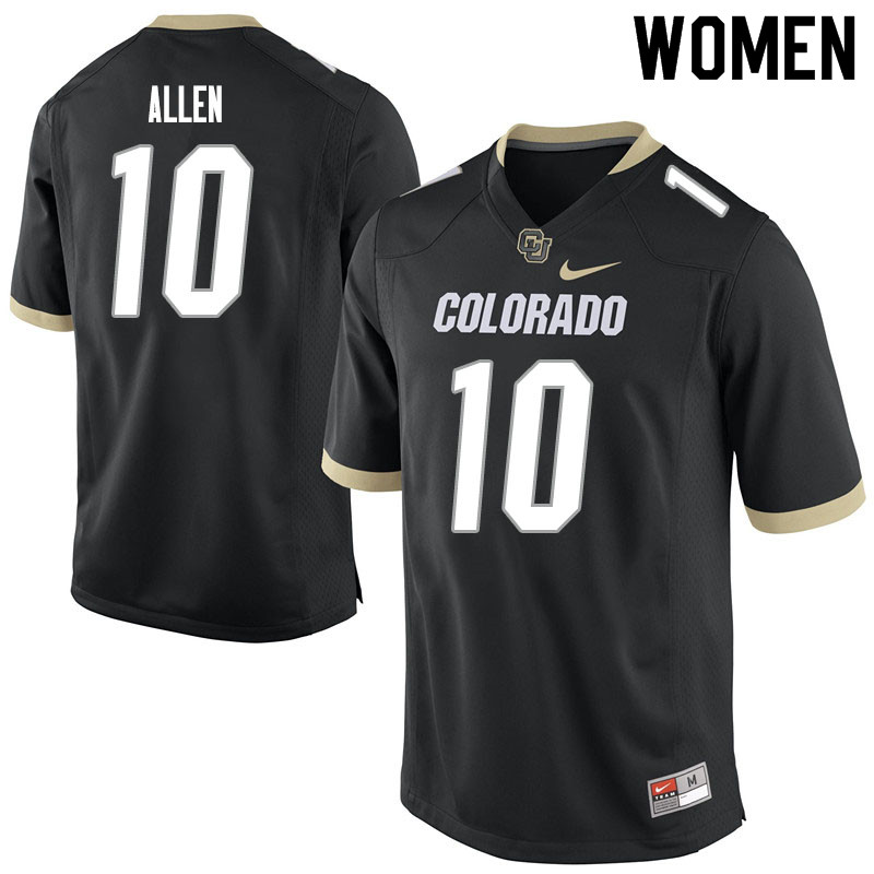 Women #10 Jash Allen Colorado Buffaloes College Football Jerseys Sale-Black - Click Image to Close
